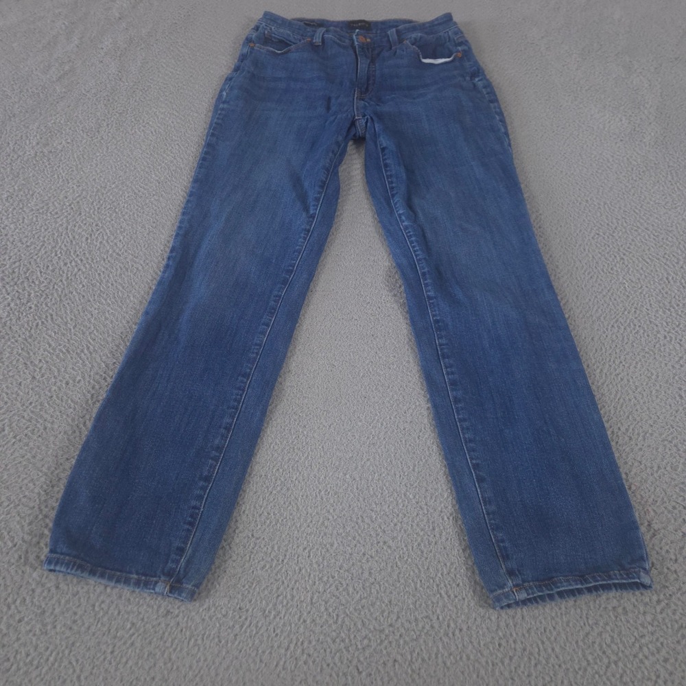 Talbots Jeans Women 4 Blue Straight Leg Denim Stretch Medium Wash Classic Pants